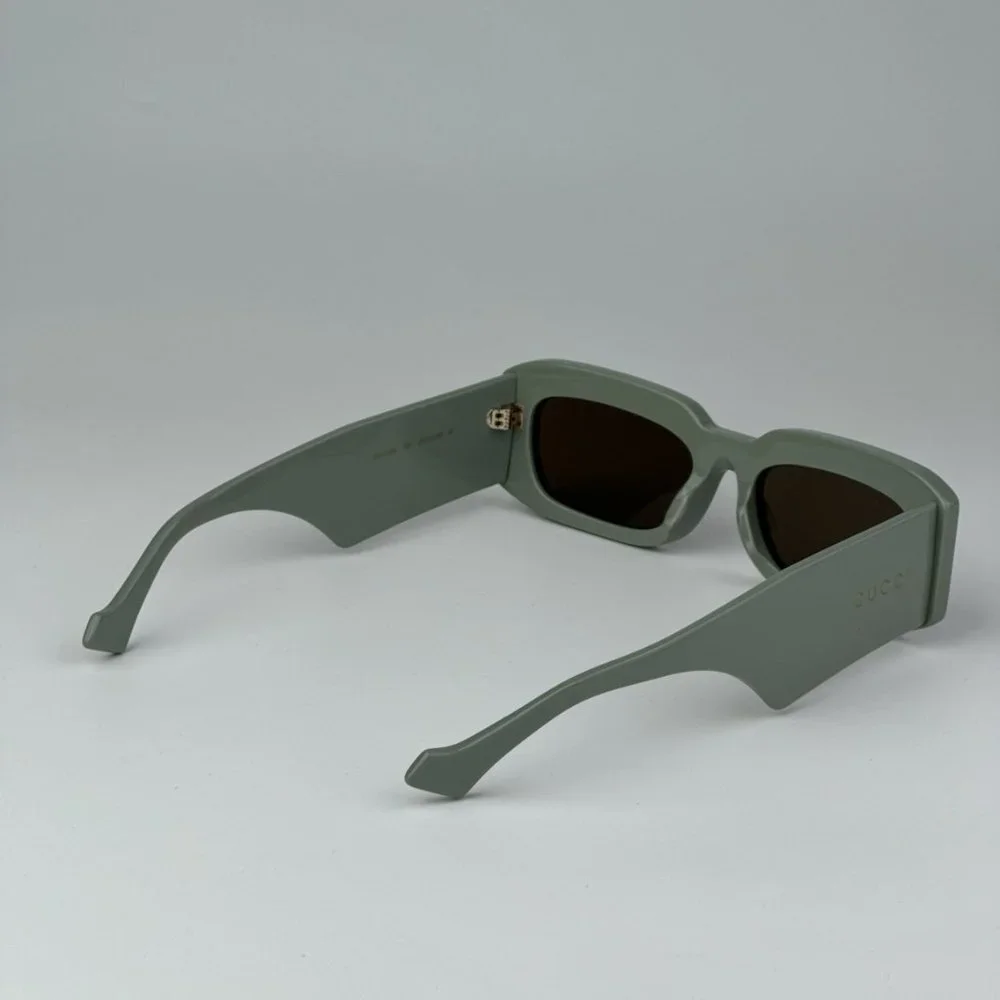 Gucci GG1426S 004 BRAND NEW Sunglasses Solid Sage Brown Unisex Rectangle